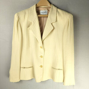 Emanual Ungaro Cream Lightweight Blazer Size 12